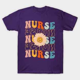 Retro Groovy Nurse Life For Women Nursing For Nurses Week T-Shirt